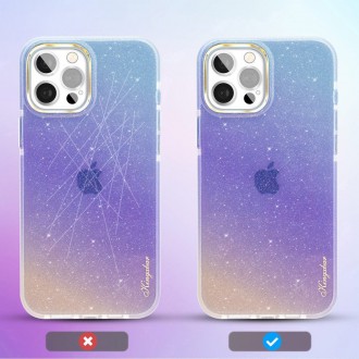 Kingxbar Ombre Case Back Cover for iPhone 12 Pro / iPhone 12 Blue-violet