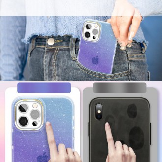 Kingxbar Ombre Case Back Cover for iPhone 12 Pro / iPhone 12 Blue-violet