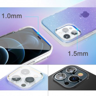 Kingxbar Ombre Case Back Cover for iPhone 12 Pro / iPhone 12 Blue-violet