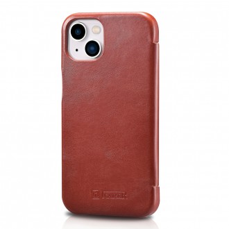 iCarer Curved Edge Vintage Folio Leather Case iPhone 13 Red (RIX1302-RD)