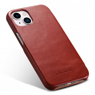 iCarer Curved Edge Vintage Folio Leather Case iPhone 13 Red (RIX1302-RD)