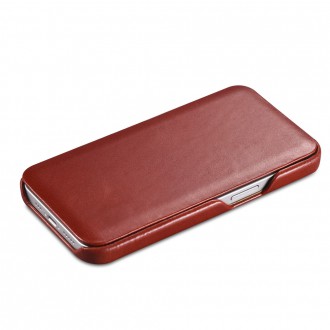 iCarer Curved Edge Vintage Folio Leather Case iPhone 13 Red (RIX1302-RD)