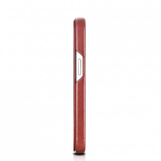iCarer Curved Edge Vintage Folio Leather Case iPhone 13 Red (RIX1302-RD)