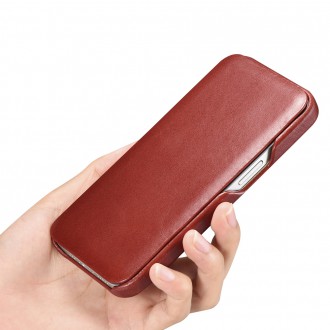 iCarer Curved Edge Vintage Folio Leather Case iPhone 13 Red (RIX1302-RD)