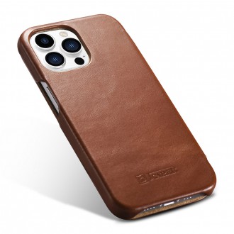 iCarer Curved Edge Vintage Folio Leather Case iPhone 13 Pro brown (RIX1303-BN)