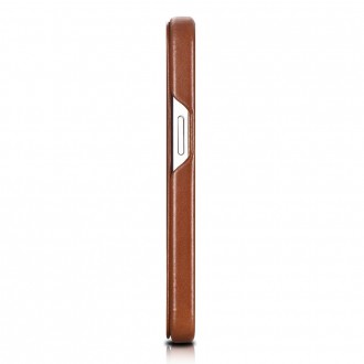 iCarer Curved Edge Vintage Folio Leather Case iPhone 13 Pro brown (RIX1303-BN)