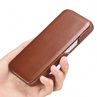 iCarer Curved Edge Vintage Folio Leather Case iPhone 13 Pro brown (RIX1303-BN)