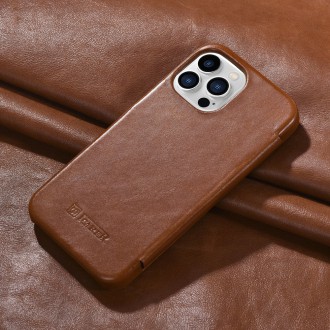 iCarer Curved Edge Vintage Folio Leather Case iPhone 13 Pro brown (RIX1303-BN)