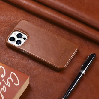iCarer Curved Edge Vintage Folio Leather Case iPhone 13 Pro brown (RIX1303-BN)