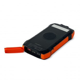 Solární powerbanka Choetech s indukčním nabíjením 20000mAh PD 20W / QC 18W / Qi 10W oranžová (B657)
