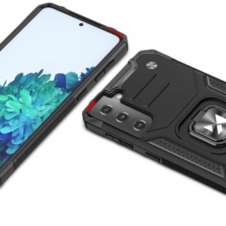 Wozinsky Ring Armor Case Kickstand Tough Rugged Cover for Samsung Galaxy S21+ 5G (S21 Plus 5G) black