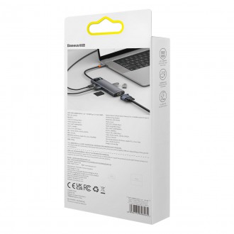 Dokovací stanice Baseus Metal Gleam Series 8 v 1 USB typu C HUB – 1 x HDMI / 3 x USB 3.2 Gen. 1 / 1 x napájení / 1 x čtečka karet SD / 1 x čtečka kare