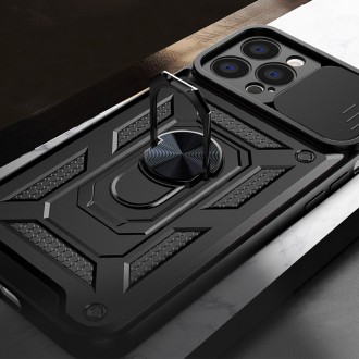 Pancéřové pouzdro Hybrid Armor Camshield pro iPhone 14 Pro Max s krytem fotoaparátu černé