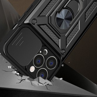 Pancéřové pouzdro Hybrid Armor Camshield pro iPhone 14 Pro Max s krytem fotoaparátu modré