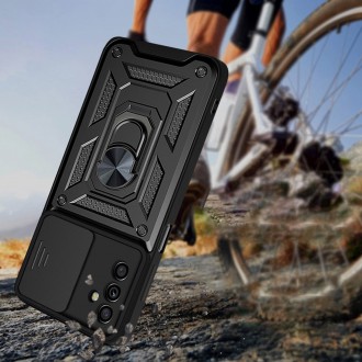 Pouzdro Hybrid Armor Camshield pro Samsung Galaxy A13 5G pancéřové pouzdro s krytem fotoaparátu modré