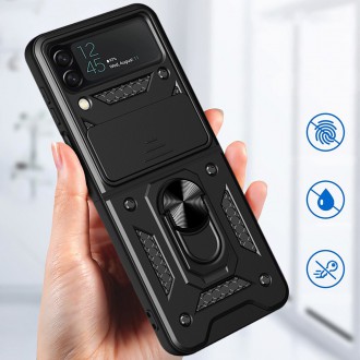 Pouzdro Hybrid Armor Camshield pro Samsung Galaxy Z Flip 3 pancéřové pouzdro s krytem fotoaparátu růžové