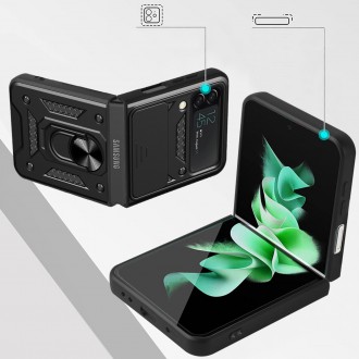 Pouzdro Hybrid Armor Camshield pro Samsung Galaxy Z Flip 4 pancéřové pouzdro s krytem fotoaparátu černé