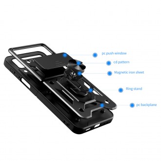 Pouzdro Hybrid Armor Camshield pro Samsung Galaxy Z Flip 4 pancéřové pouzdro s krytem fotoaparátu modré