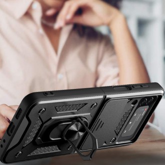 Pouzdro Hybrid Armor Camshield pro Samsung Galaxy Z Flip 4 pancéřové pouzdro s krytem fotoaparátu růžové