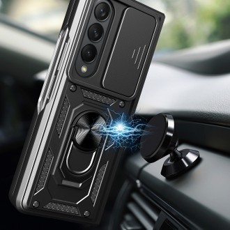 Pouzdro Hybrid Armor Camshield pro Samsung Galaxy Z Fold 4 pancéřové pouzdro s krytem fotoaparátu černé