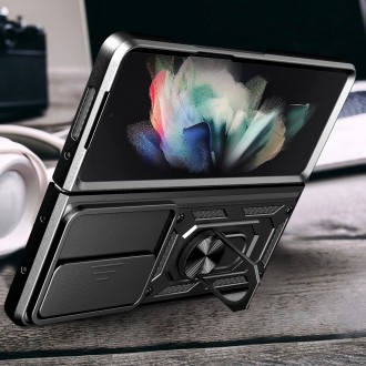 Pouzdro Hybrid Armor Camshield pro Samsung Galaxy Z Fold 4 pancéřové pouzdro s krytem fotoaparátu černé