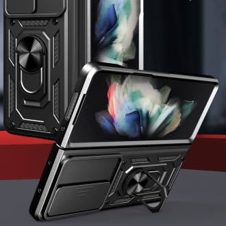 Pouzdro Hybrid Armor Camshield pro Samsung Galaxy Z Fold 4 pancéřové pouzdro s krytem fotoaparátu černé