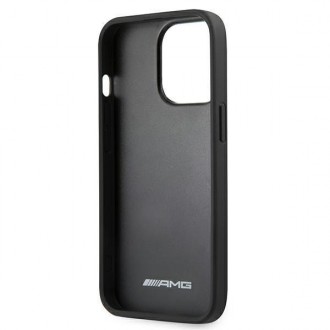 AMG AMHCP13XDOLBK iPhone 13 Pro Max 6,7" czarny/black hardcase Leather Hot Stamped