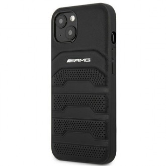 AMG AMHCP14MGSEBK iPhone 14 Plus 6,7 &quot;black / black hardcase Leather Debossed Lines