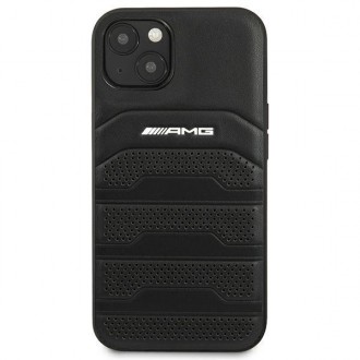 AMG AMHCP14MGSEBK iPhone 14 Plus 6,7 &quot;black / black hardcase Leather Debossed Lines