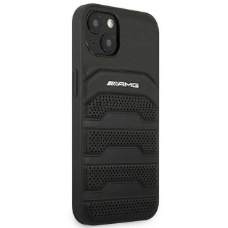 AMG AMHCP14MGSEBK iPhone 14 Plus 6,7 &quot;black / black hardcase Leather Debossed Lines