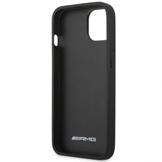 AMG AMHCP14MGSEBK iPhone 14 Plus 6,7 &quot;black / black hardcase Leather Debossed Lines