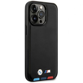 Case BMW BMHCP14L22PTDK iPhone 14 Pro 6.1 &quot;black / black Leather Stamp Tricolor