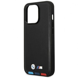 Case BMW BMHCP14L22PTDK iPhone 14 Pro 6.1 &quot;black / black Leather Stamp Tricolor