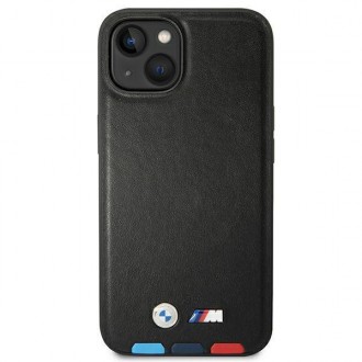 Case BMW BMHCP14M22PTDK iPhone 14 Plus 6.7 &quot;black / black Leather Stamp Tricolor