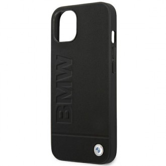 Case BMW BMHCP14MSLLBK iPhone 14 Plus 6.7 &quot;black / black Leather Stamp