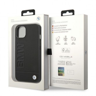 Case BMW BMHCP14MSLLBK iPhone 14 Plus 6.7 &quot;black / black Leather Stamp