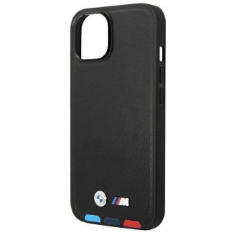 Case BMW BMHMP14M22PTDK iPhone 14 Plus 6.7 &quot;black / black Leather Stamp Tricolor Magsafe