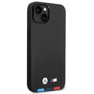 Case BMW BMHMP14S22PTDK iPhone 14 6.1 &quot;black / black Leather Stamp Tricolor Magsafe