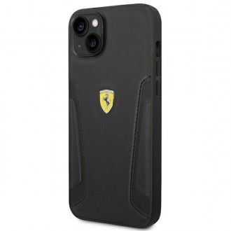 Ferrari FEHCP14MRBUK iPhone 14 Plus 6,7&quot; černo/černé pevné pouzdro Kožené strany razítka