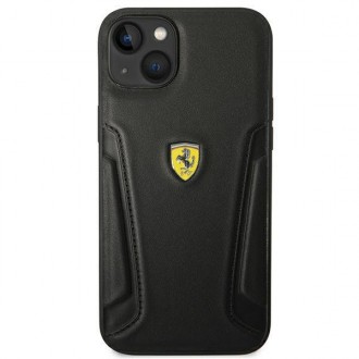 Ferrari FEHCP14MRBUK iPhone 14 Plus 6,7&quot; černo/černé pevné pouzdro Kožené strany razítka
