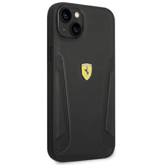 Ferrari FEHCP14MRBUK iPhone 14 Plus 6,7&quot; černo/černé pevné pouzdro Kožené strany razítka