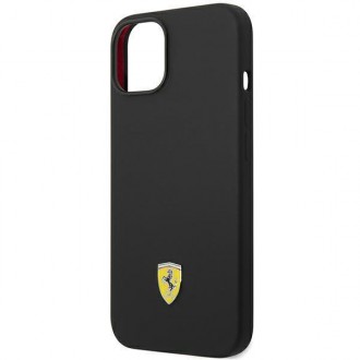 Ferrari FEHCP14MSIBKK iPhone 14 Plus 6,7&quot; černo/černé pevné pouzdro silikonové kovové logo