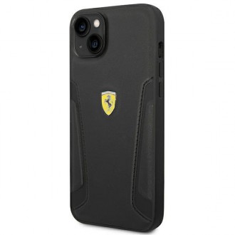 Ferrari FEHCP14SRBUK iPhone 14 6,1&quot; černo/černé pevné pouzdro Kožené strany razítka