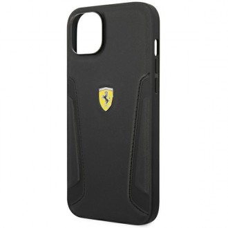 Ferrari FEHCP14SRBUK iPhone 14 6,1&quot; černo/černé pevné pouzdro Kožené strany razítka