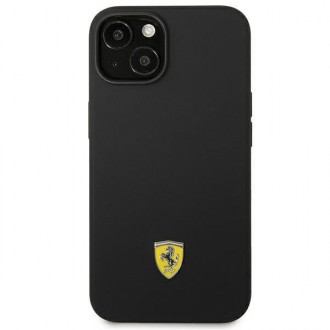 Ferrari FEHCP14SSIBK iPhone 14 6,1&quot; černo/černé pevné pouzdro silikonové kovové logo