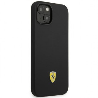 Ferrari FEHCP14SSIBK iPhone 14 6,1&quot; černo/černé pevné pouzdro silikonové kovové logo