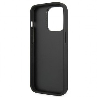 Ferrari FEHCP14XRBUK iPhone 14 Pro Max 6,7&quot; černo/černé pevné pouzdro Kožené strany razítka