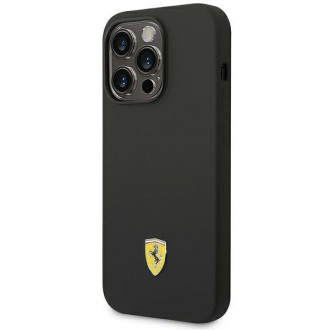 Ferrari FEHCP14XSIBBK iPhone 14 Pro Max 6,7&quot; černo/černé pevné pouzdro silikonové kovové logo