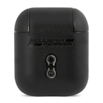 Kryt na sluchátka Ferrari FESA2LEBK AirPods black/black On Track Leather