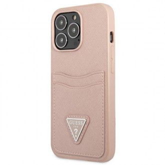 Guess GUHCP13LPSATPP iPhone 13 Pro / 13 6.1 &quot;pink / pink hardcase SaffianoTriangle Logo Cardslot